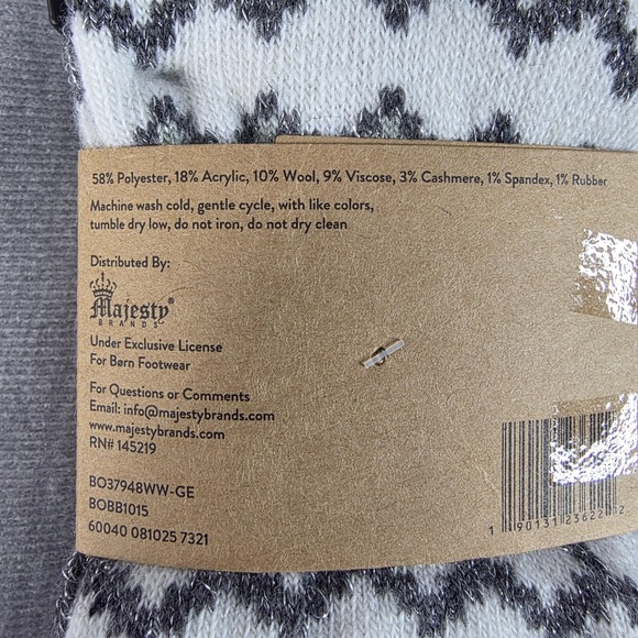 NWT Born Crew Socks Cashmere Wool Blend 2 Pack Women Shoe Sz 4-10 Green And Gray - Picture 5 of 6